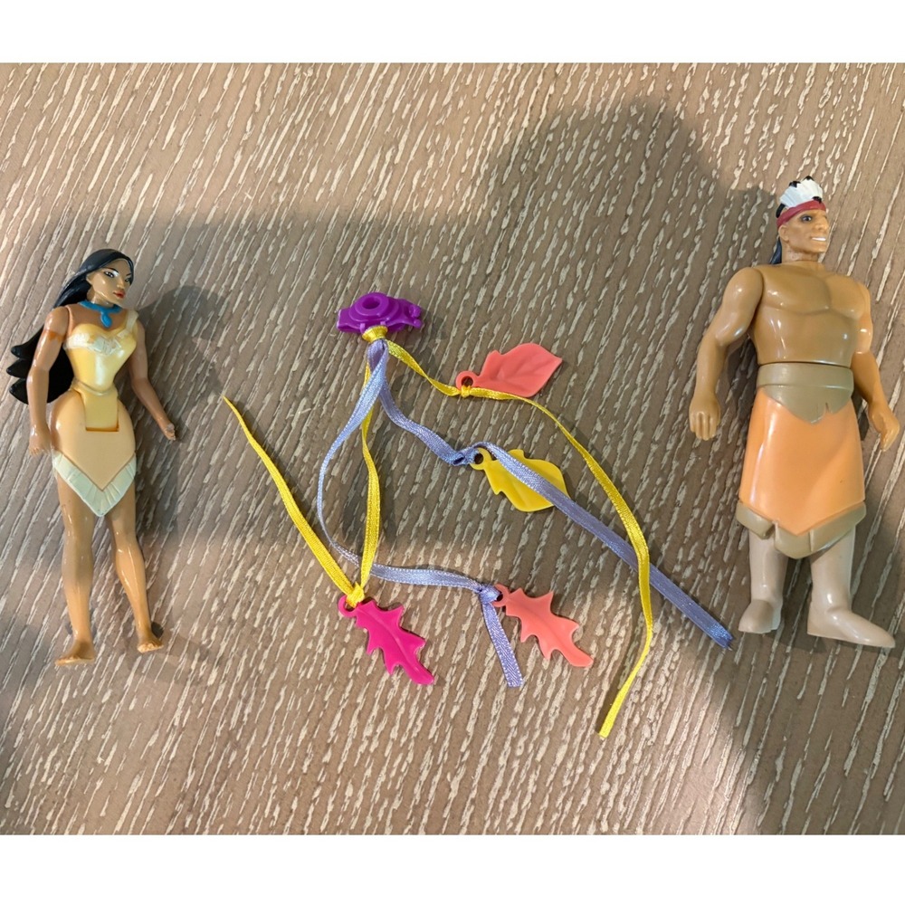 Vintage 1995 Burger King Disney Pocahontas Chief Powhatan Figures Lot of 2